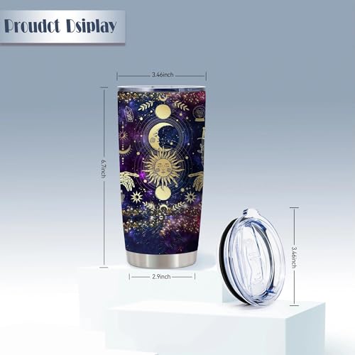 20oz Goth Witchy Moon Phase Insulated Stainless Steel Tumbler with Lid - color: Goth Moon