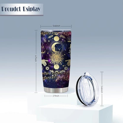 20oz Goth Witchy Moon Phase Insulated Stainless Steel Tumbler with Lid - color: Goth Moon