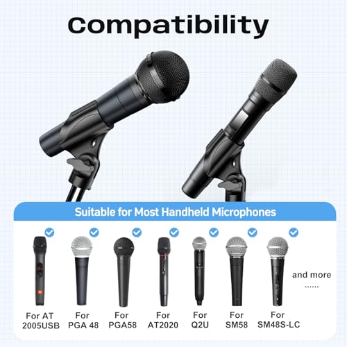 4 Pack Universal Microphone Clips, 5/8" to 3/8" Adapter - size: 4 Pack