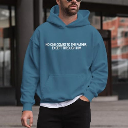 BeWithYou Christian Jesus Hoodies for Men Religious Faith God Sweatshirt Inspirational Bible Verse Graphic Hoodie Pullover - color: Deep Blue, size: Small