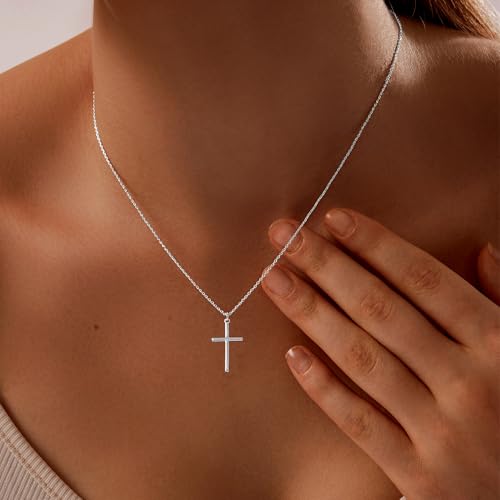 HAXIYA Cross Pendant Necklaces for Women Layered Cross Choker Faith Jewelry - style: Simple-Silver