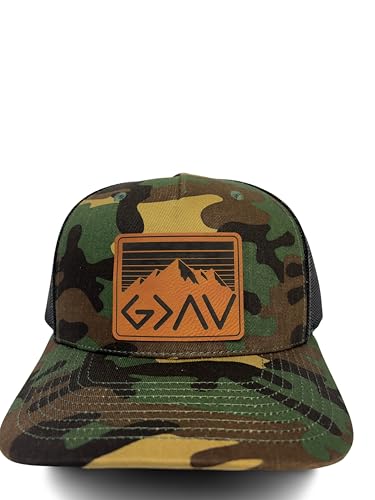 God is Greater Than The Highs and Lows Trucker Hat Women's Hat All Black Sun Hat Men Gifts for Girlfriends Cool Cap - color: Camo