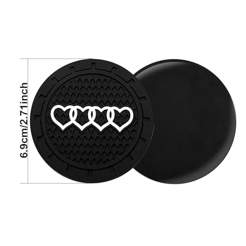 2Pack - 2.75inch Car Cup Holder Coaster fit for Audi Jeep Toyota Honda Ford Chevy GMC Dodge Subaru Cadillace Kia Hyundai Volkswagen BMW Mercedes Benz & More Interior Decorative Accessories - color: B/W