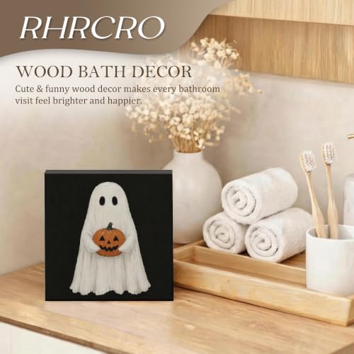 Halloween Ghost Decor Wooden Box Sign - color: Fall-15