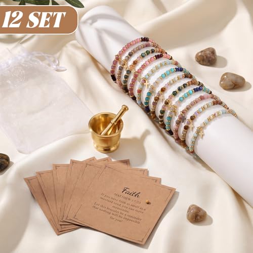 Kingdder 12 Set Christian Cross Bracelets for Women Gift Bulk - style: Cord