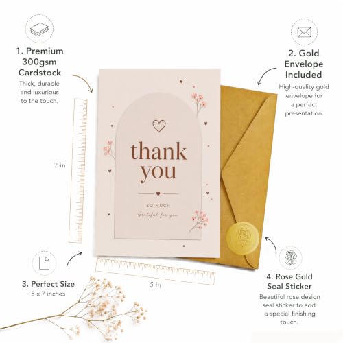 Warm Grateful Thank You Card Sweet Heart Themed Gift for Loved Ones - color: QY-146