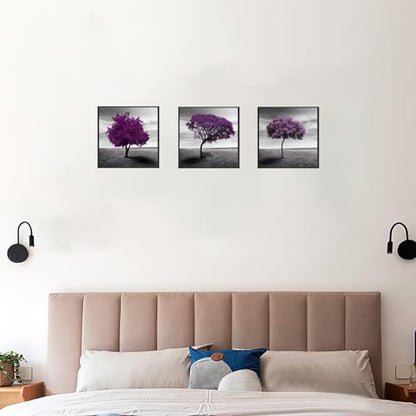 Modern Framed Wall Art Canvas Prints, Purple Tree Landscape - color: Purple Tree