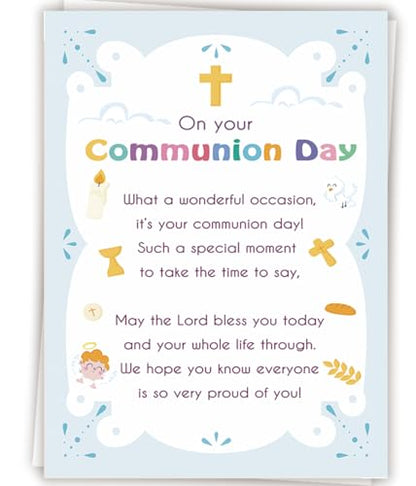 First Holy Communion Card, Religious Gift for Girls Boys - style: AM-445