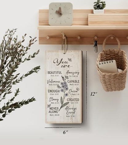 YZEXEZY Bible Verse Sign 12"x6" Farmhouse Christian Home Office Wall Decor Inspirational Christian Art Gifts for Prayers-You Are - style: You Are