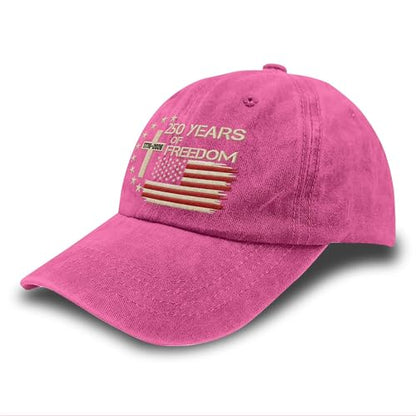 US 250th Anniversary Hat, Patriotic Embroidered Cap, 1776-2026 Freedom Celebration, 250 Years American History Gift Patriots - color: Us 250 Years Freedoms 1776-2026 250th Birthdayrose Red Color1