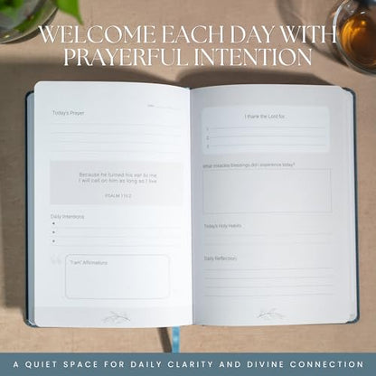 Prayer & Gratitude Journal for Women | 90-Day Christian Devotional with Bible Verses, Guided Prompts, Daily Reflections, Affirmations & Prayer Tracker | Faith-Based Journal for Spiritual Growth - color: Blue Gray