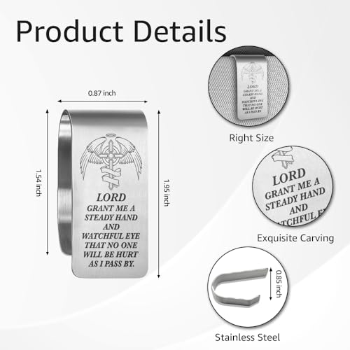 Driver Prayer Car Visor Clip, Guardian Angel Visor Clip for Men - color: Silver80