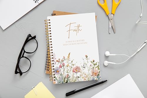 Faith Can Move Mountains Christian Notebook Journal - Inspirational Christian Gifts for Women, Bible Journal Notebooks for Note Taking, Bible Journaling Notebook, Spiral Notebook 5.5x8.3 - color: 1-Christian-notebook