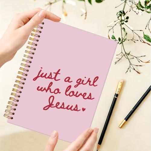 Christian Spiral Notebook for Women,Just a Girl Who Loves Jesus A5 - color: Bible-John 15:9