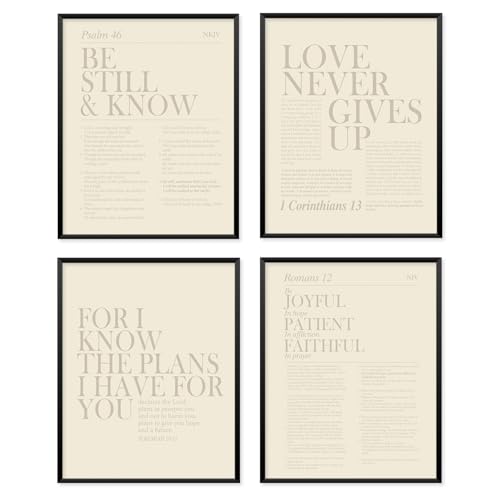 Locomiss Beige Christian Wall Art Decor, Modern Bible Verse Prints Posters - color: Beige, size: 8x10 Inches