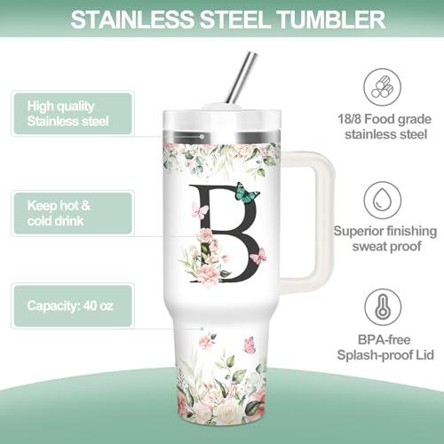 Christian Gifts for Women, Christian Tumbler 40oz - style: Initial B cup
