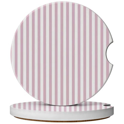 2 Pack Car Coasters for Cup Holders, Cute Car Accessories Interior - color: Pink Stripes