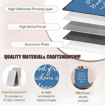 Christian Blessing Quote Farmhouse Aluminum Metal Sign 8 x 12 Inch