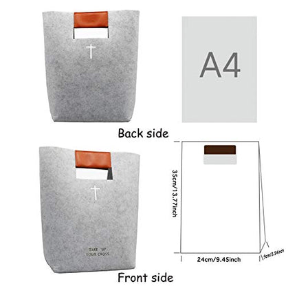 Bible Bag, Felt Carrying Book Cover Case Church Tote Handbag Christian Gift