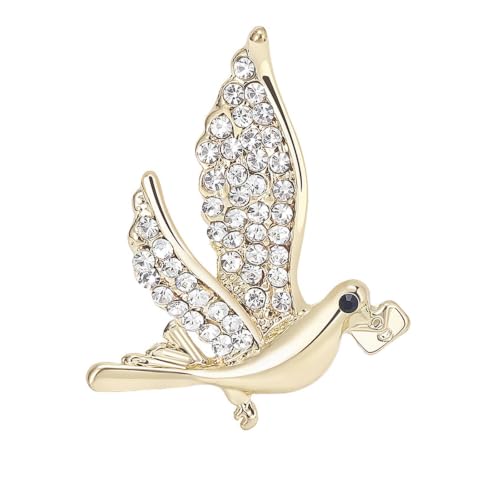 Enamel Bird Theme Brooch Pin for Women, Vintage Flying Bird Lapel Pin - color: Dove3