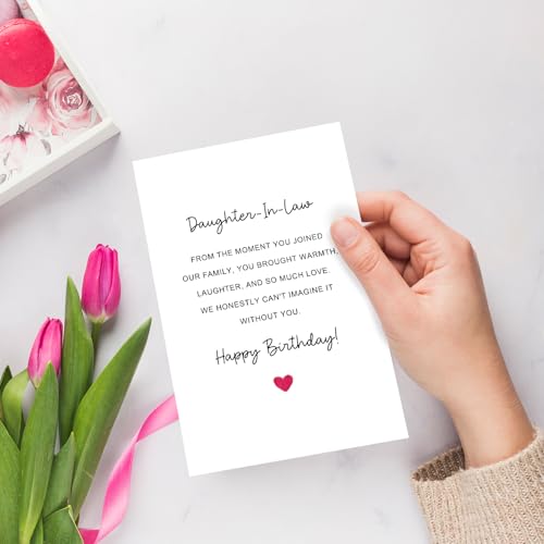 Daughter in Law Birthday Card Gift, Heartfelt Birthday Card for Daughter in Law, Daughters-in-Law Bday Gift from Father-in-Laws Mother-in-Laws - color: Daughter in Law Birthday