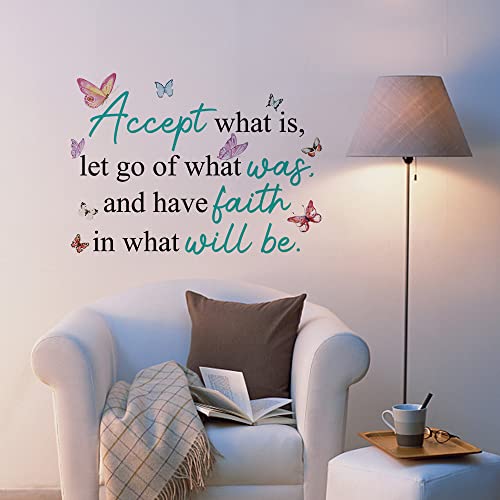 Inspirational Wall Decals Stickers,Accept What is, Let Go of What was