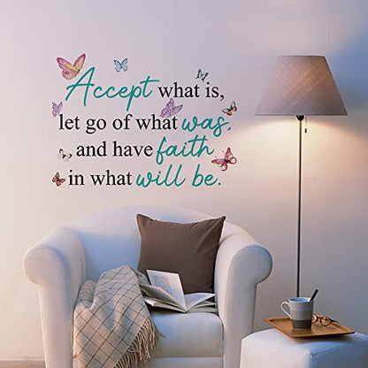 Inspirational Wall Decals Stickers,Accept What is, Let Go of What was