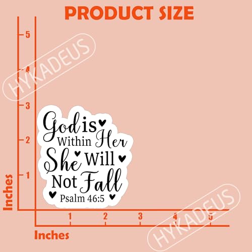 (3Pcs) God is Within Her She Will Not Fall Inspirational Christian Sticker - color: God is Within Her She Will Not Fall Heart