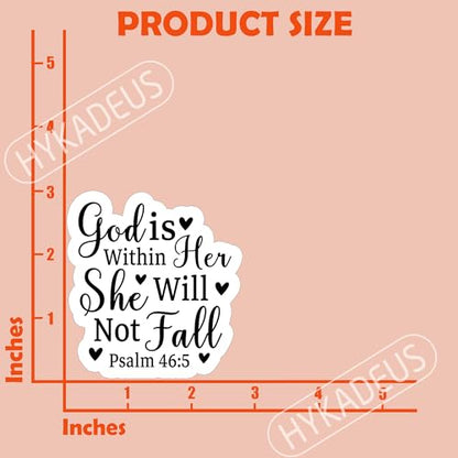 (3Pcs) God is Within Her She Will Not Fall Inspirational Christian Sticker - color: God is Within Her She Will Not Fall Heart