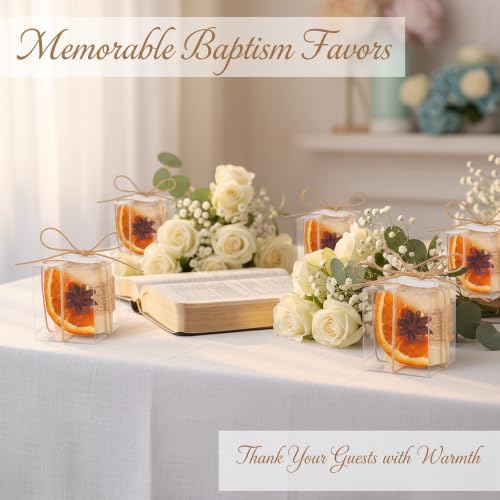 MTLEE 16 Pack Wooden Tealight Candle Holder Kit Guest Gifts, Rustic - color: Brown