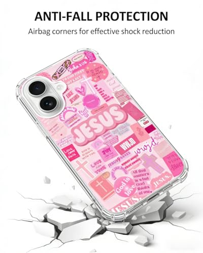Pink Christian Aesthetic Phone Case Compatible with iPhone 17, Jesus Affirmation Verses Phone Cover for iPhone 17 - color: Pink Aesthetic