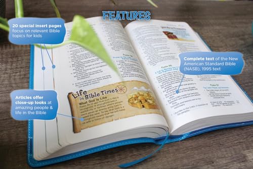NASB, Adventure Bible, Leathersoft, Blue, Full Color Interior, Red Letter, 1995 Text, Comfort Print