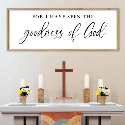 SRSZHIYUE I Have Seen the Goodness of God Wall Art, 40 x 15 Inch, Wood - color: For I Have Seen The Goodness (Wood), size: 40"L x 15"W
