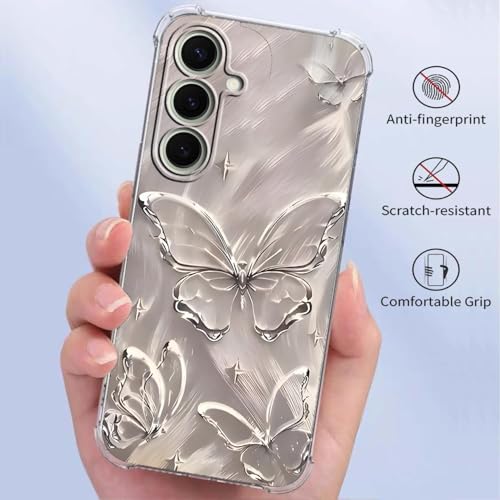 Elegant Silver Butterfly Case for Samsung Galaxy A17 5G/4G,Butterfly Collage Pattern,Trendy Cool Soft TPU Bumper Cover for Samsung Galaxy A17 5G/4G - color: Butterfly