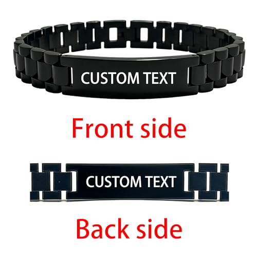 Bible Verse Bracelets Inspirational Christian Wristbands Graduation Gifts to Son Men Dad Father Husband Boyfriend Encouragement Jewelry Adjustable Stainless Steel Bracelet - style: PERSONLIZED