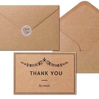 Mr. Pen- Thank You Cards with Envelopes, Brown Kraft Paper, 18 Pack, 4 x 6, Blank Inside, 6 Designs, Thank You Cards, Thank You Notes, Thank You Cards Bulk,Thank You Note Cards - color: Brown Kraft