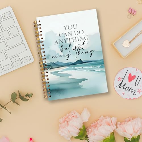 Seaside Inspirational Spiral Notebooks, Motivational Quote Journal, Positive Journals for Writing, You Can Do Anything But Not Everything Notebook for Note Taking, 5.5x8.3 Inch - color: white Bible Notebook-7
