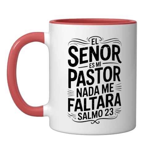 Spanish Christian With a Bible Verse Quote El Senor Es Mi Ceramic Mug, Red/White, 11oz - color: Red/White, size: 11 Ounces