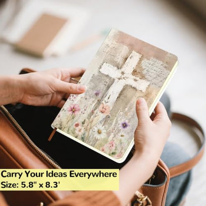Watercolor Cross Bible Leather Lined Journal 200 Pages A5 Ruled Notebooks - color: Multi 1815