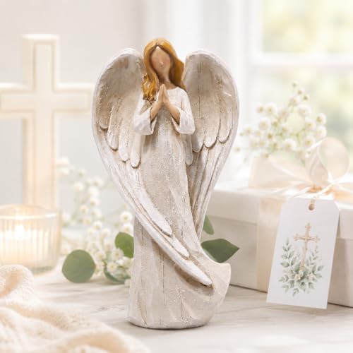 Hodao Praying Angel Figurine, Elegant White - style: praying