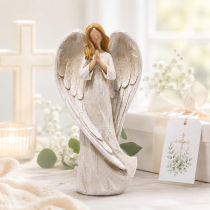 Hodao Praying Angel Figurine, Elegant White - style: praying