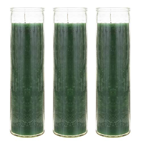 Mega Candles Unscented Devotional Vigil Prayer Wax Candle 3 Count 2" x 8" - color: Green, size: 3 Pieces