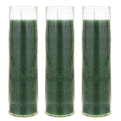 Mega Candles Unscented Devotional Vigil Prayer Wax Candle 3 Count 2" x 8" - color: Green, size: 3 Pieces