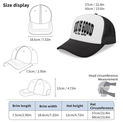 Black Trucker Hat with Funny Saying, Funny Hat for Men & Women - color: Allblack-15