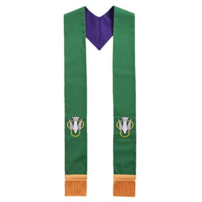 BLESSUME Clergy Reversible Stole with Embroidery