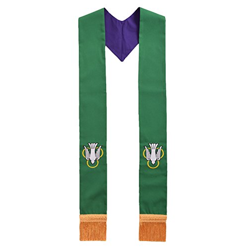 BLESSUME Clergy Reversible Stole with Embroidery