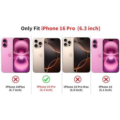 for iPhone 16 Pro 6.3'' Pink Flower Cross Christian Phone Case - color: Pink Flower Cross, size: iPhone 16 Pro
