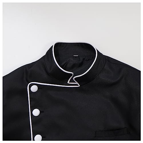 Men's Cassock Choir Short Cassock Minister Robe Clergy Pulpit Liturgical Church Top Coat - color: Black, size: Large