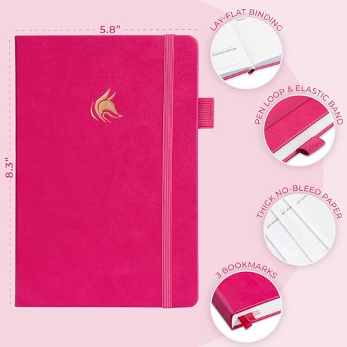 Clever Fox Bible Study Journal Premium Guided Notebook 5.8x8.3 Fuchsia - color: Fuchsia, size: A5 (5.8″ x 8.3″)