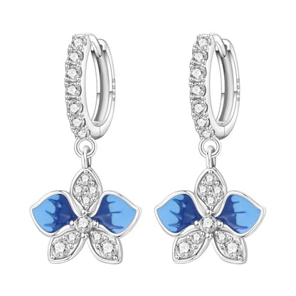 925 Sterling Silver Drop & Dangle Earrings for Women,Butterfly Dragonfly and Bee|Flower and leaf Earrings, Suitable for Sensitive Ears Fashion Jewelry Gift- Hypoallergenic Earrings - color: Butterfly Orchid